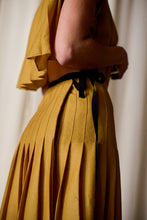 Load image into Gallery viewer, Hand Pleated Column Dress | Japanese Wool Gauze Gold
