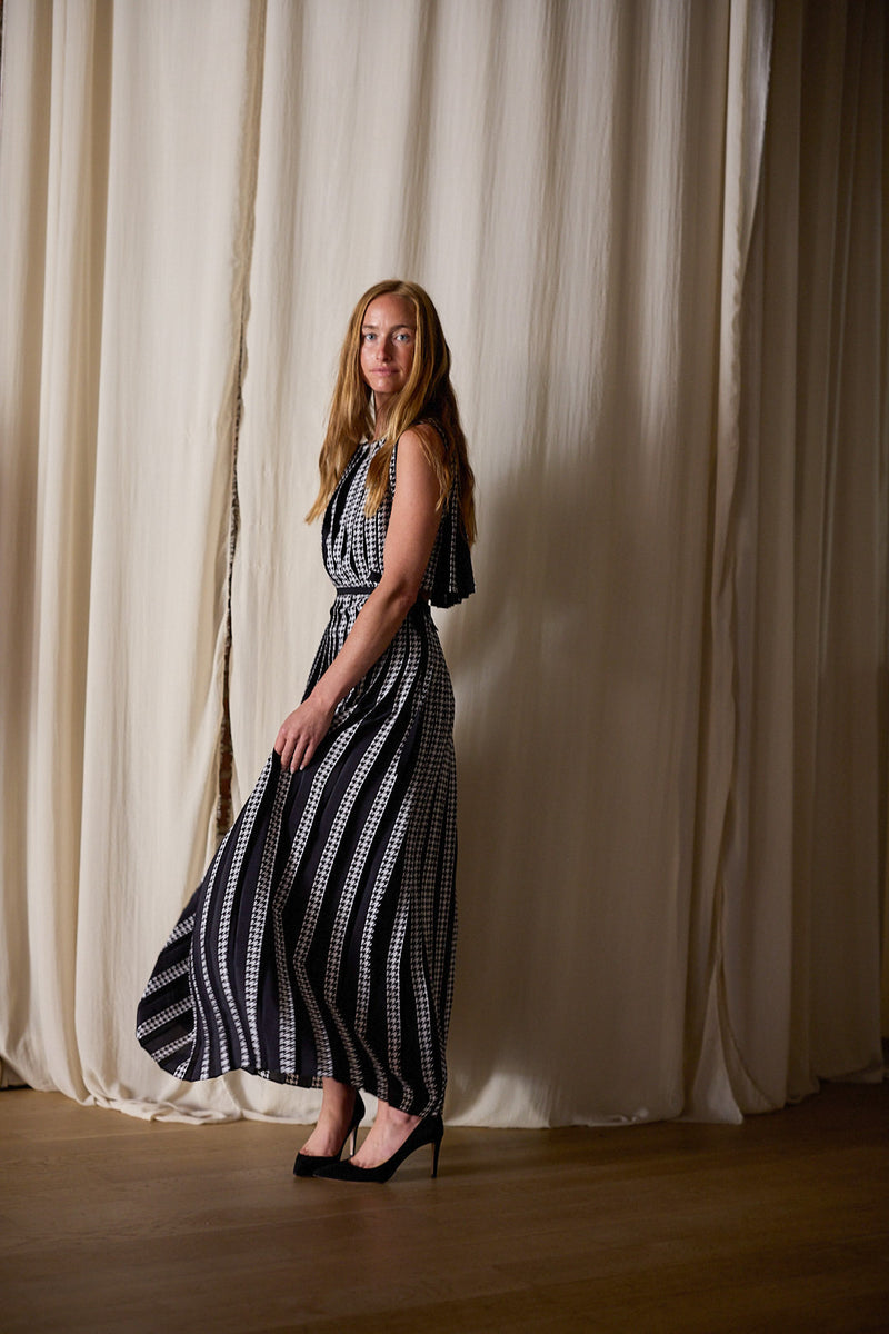 Hand Pleated Column Dress Reversible