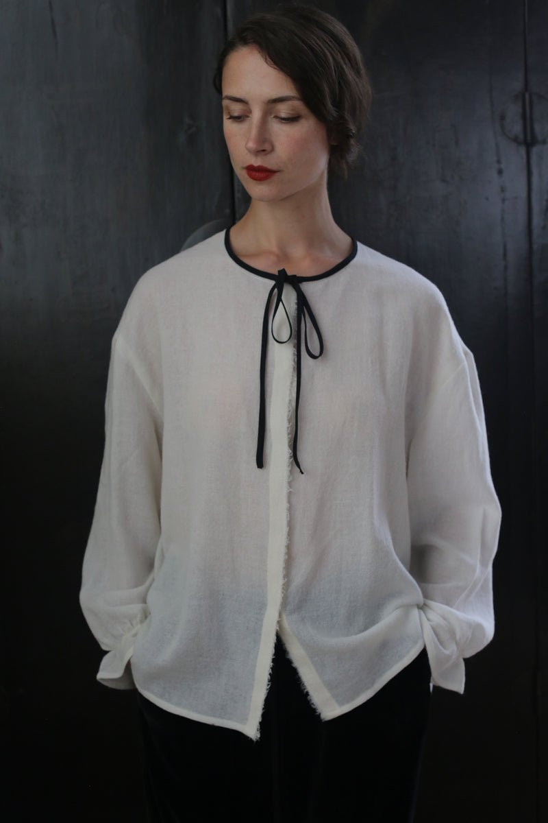 bunon 羽織　シースルーシャツ RibbonShirtWoolGauzeUndyed01_1