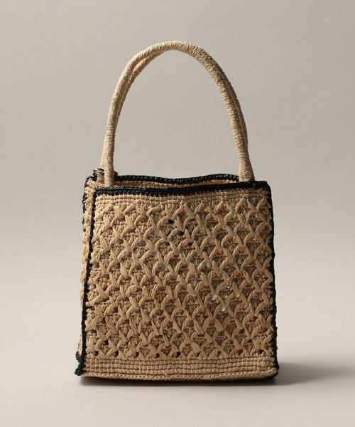 MAISON N.H PARIS 【美品】ZAZIE スクエアバッグ ラフィア MAISON N.H PARISZAZIE BANDOULIERE BAG - Pale Jute