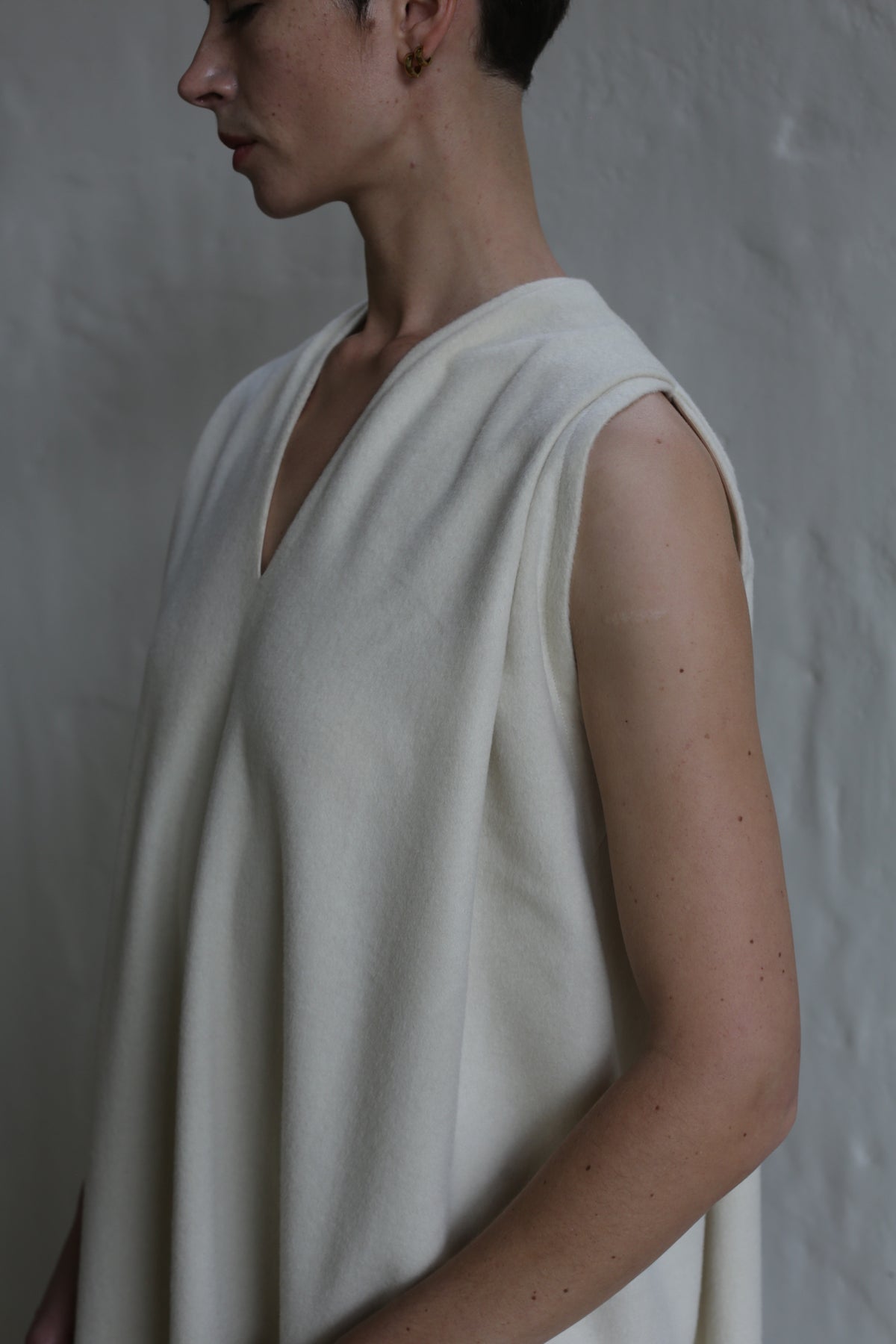 A person wearing The Winter Dress | Cashmere Undyed.