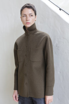 Unisex Studio Shirt | Double Face Cashmere Olive