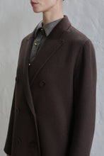 Load image into Gallery viewer, A mannequin wearing the Doublebreasted Coat in Watermark Brown.