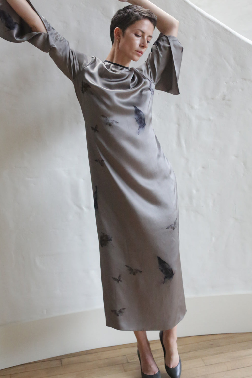 A woman wearing The Butterfly Dress.