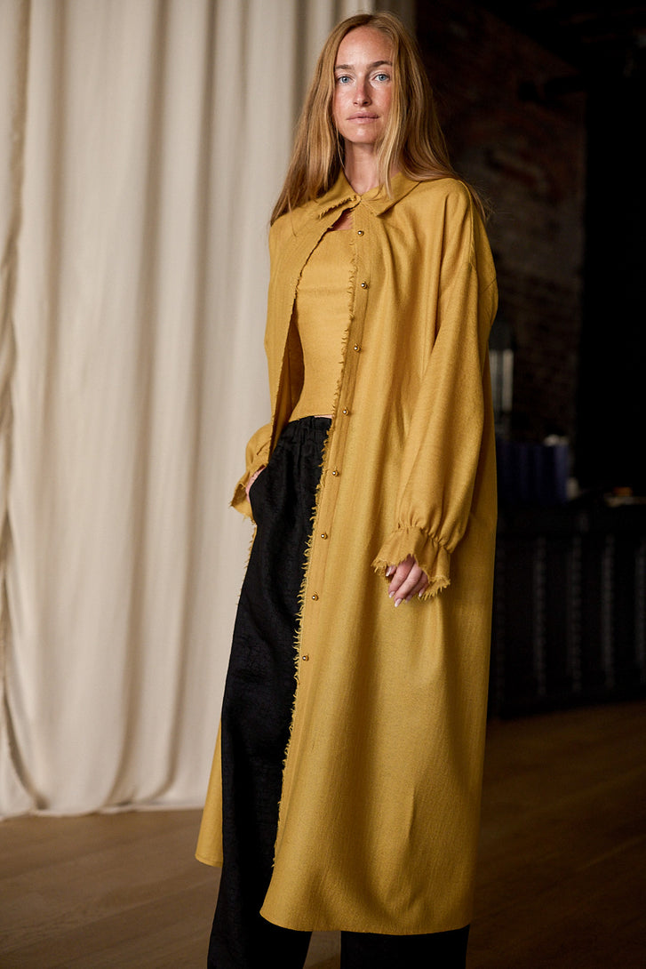 Dress Coat | Japanese Wool Gauze Gold