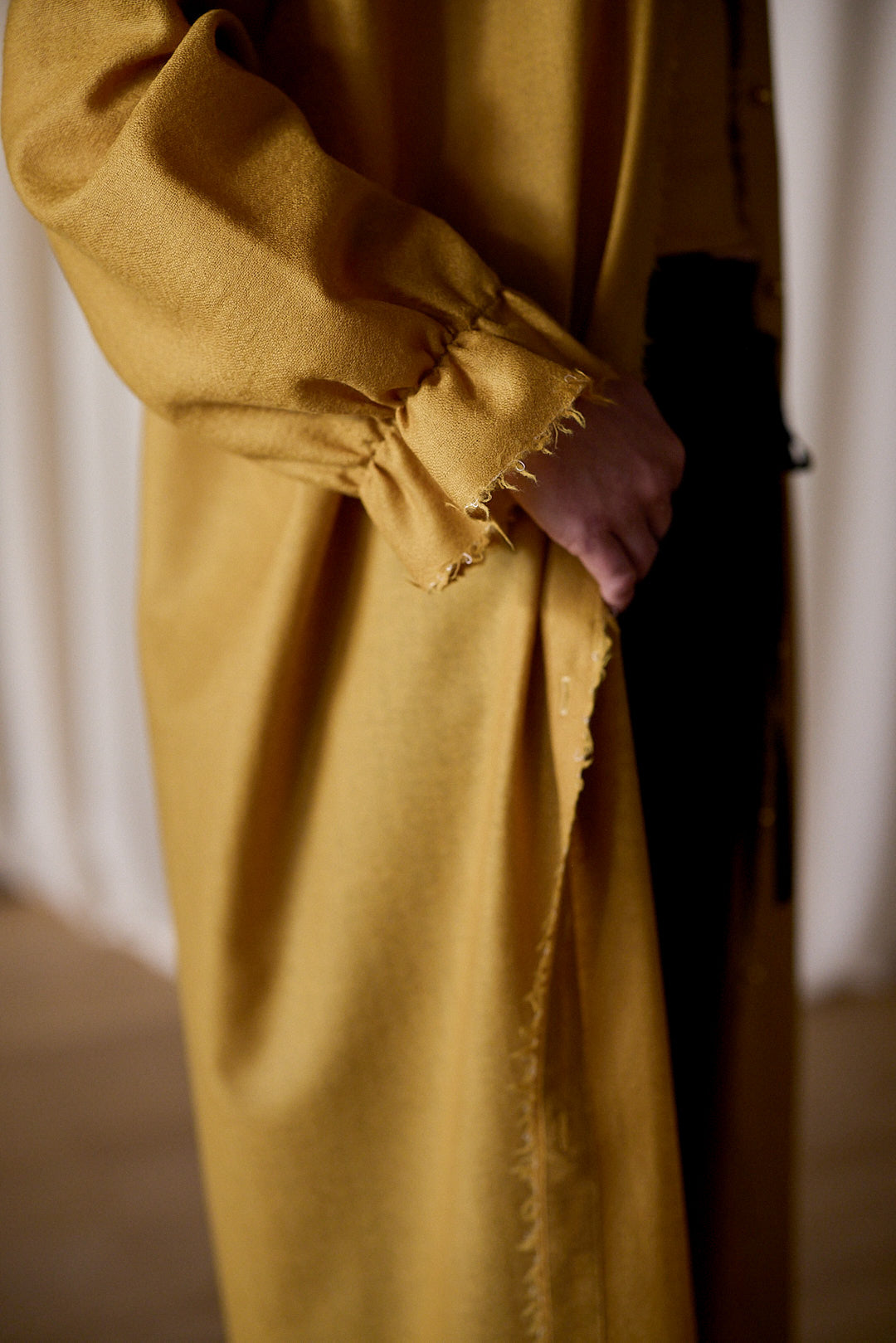 Dress Coat | Japanese Wool Gauze Gold Lan Jaenicke Dress Coat | Japanese Wool Gauze Gold Lan Jaenicke