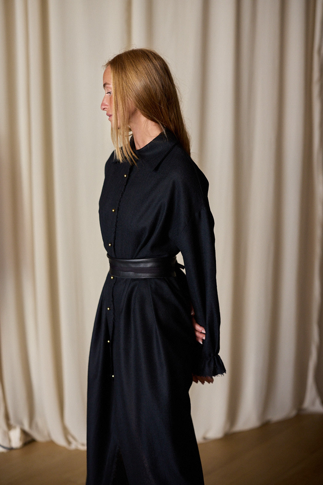 Dress Coat | Japanese Wool Gauze Black Lan Jaenicke Dress Coat | Japanese Wool Gauze Black Lan Jaenicke