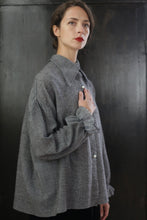 Load image into Gallery viewer, Poet Shirt - Japanese Wool Gauze | BW Houndstooth