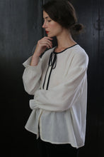 Load image into Gallery viewer, Ribbon Shirt - Japanese Wool Gauze