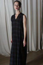 Load image into Gallery viewer, The Winter Dress | Japanese Wool Gauze Forest Plaid