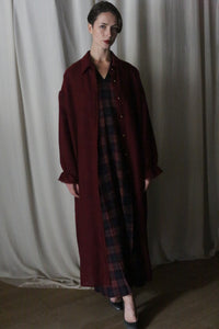 The Winter Dress | Japanese Wool Gauze Wine Plaid