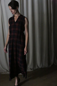 The Winter Dress | Japanese Wool Gauze Wine Plaid