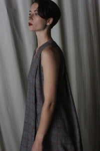 The Winter Dress | Japanese Wool Gauze Grey Plaid