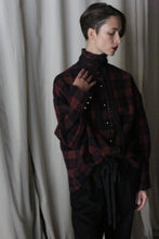 Load image into Gallery viewer, Simple Shirt | Japanese Wool Gauze Wine Plaid