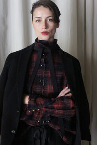 Simple Shirt | Japanese Wool Gauze Wine Plaid