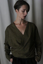 Load image into Gallery viewer, X Blouse With Sleeves | Brushed Cotton Moss Herringbone