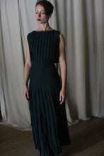 Load image into Gallery viewer, Hand Pleated Column Dress | Japanese Wool Gauze Forest