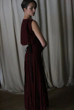 Load image into Gallery viewer, Hand Pleated Column Dress | Japanese Wool Gauze Wine