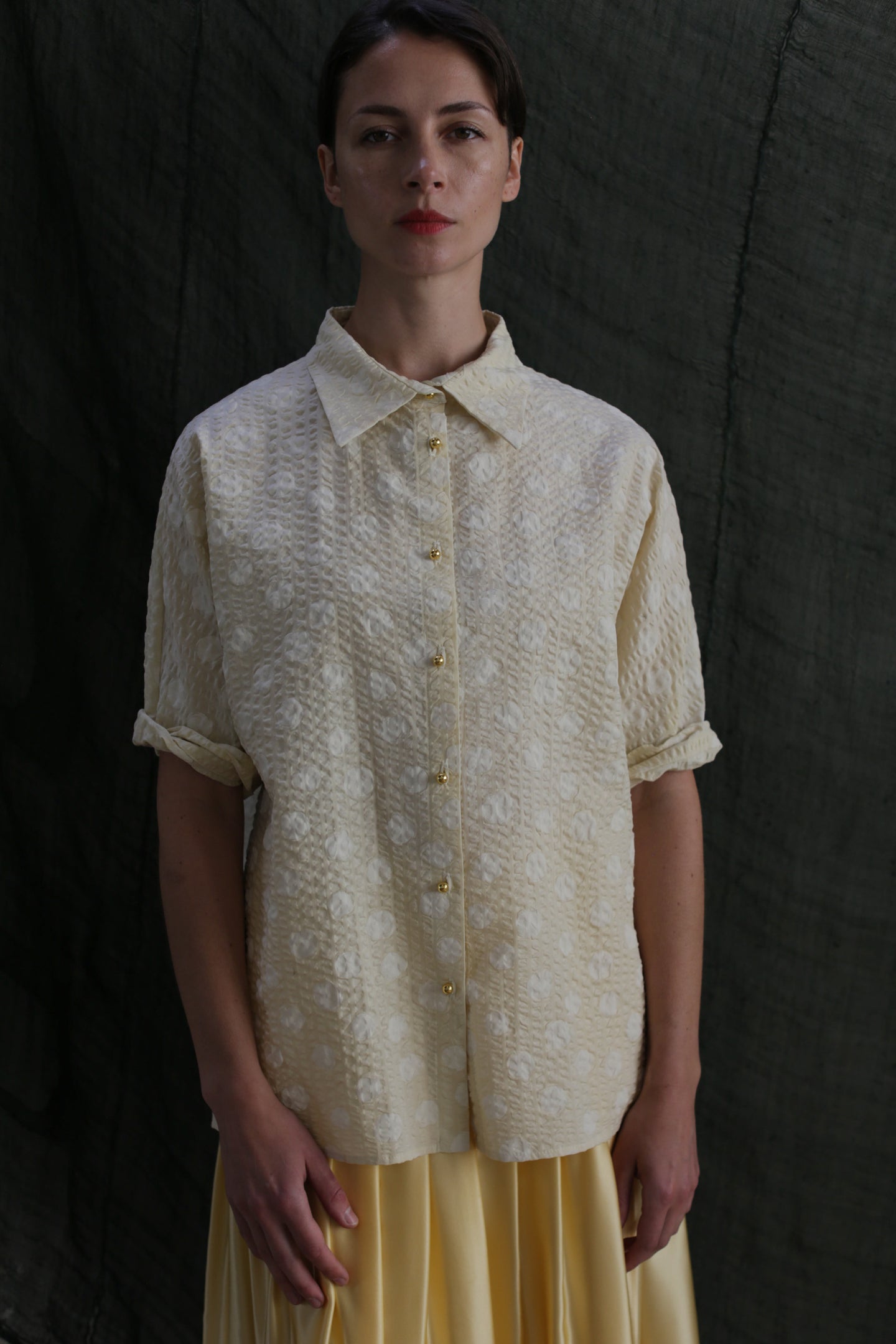 Work Shirt | Polkadot Seersucker Butter