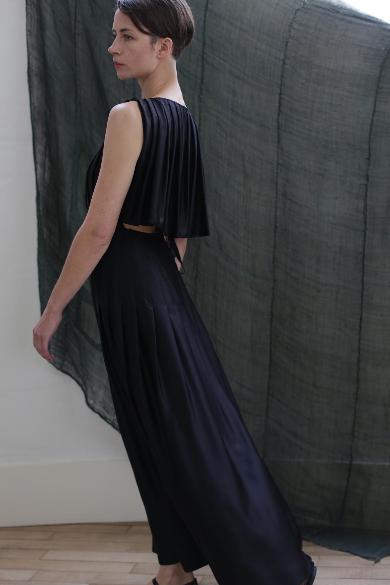 Hand Pleated Column Dress