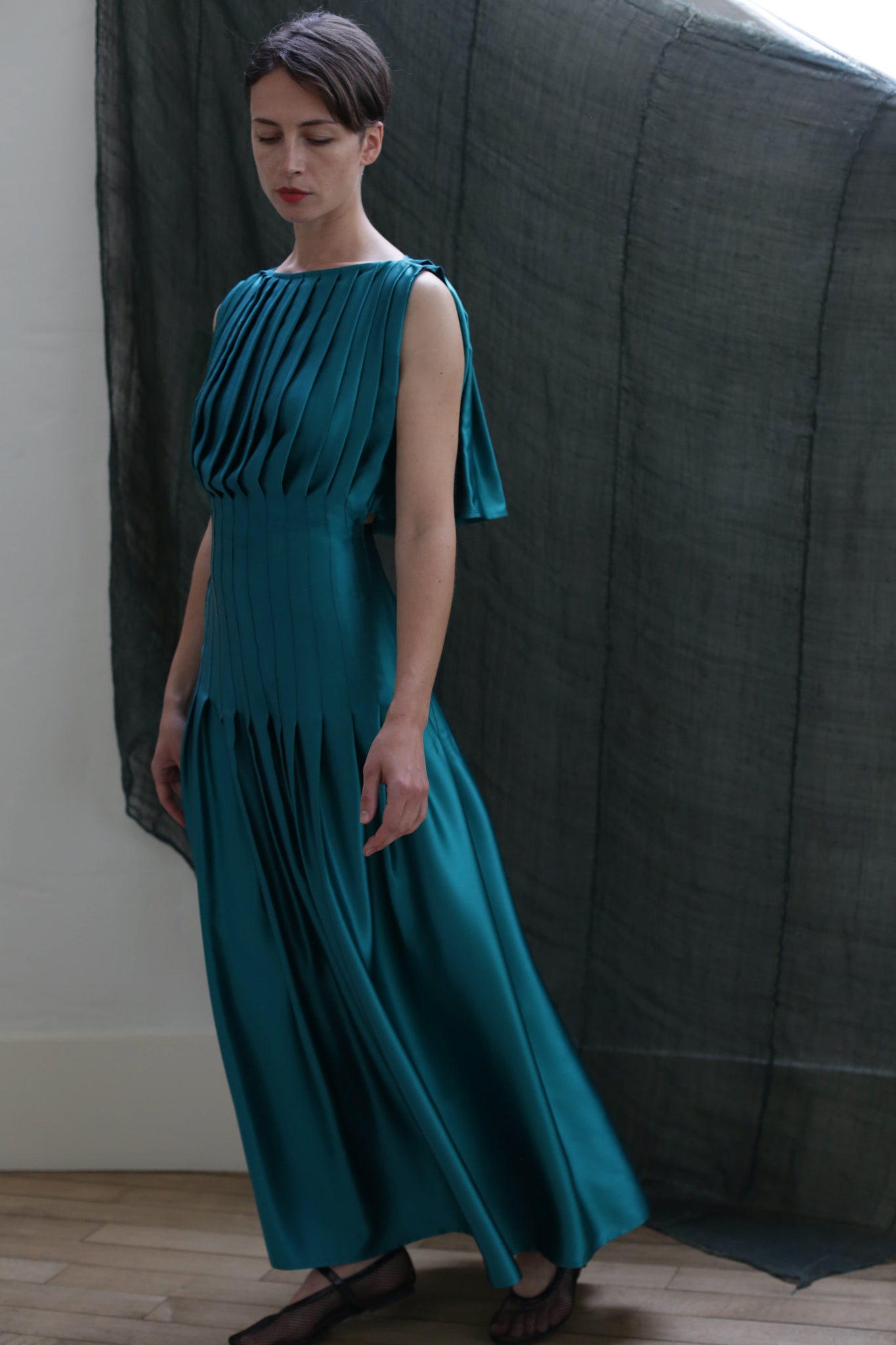 Hand Pleated Column Dress