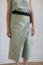 Load image into Gallery viewer, Dupioni Petal Wrap Skirt | Jade