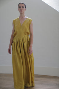 Silk Wrap Dress | Gold