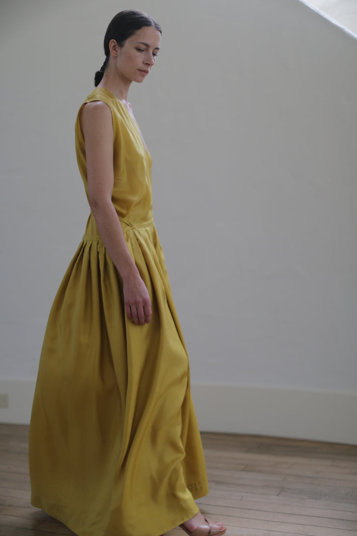 Silk Wrap Dress | Gold
