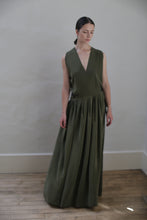 Load image into Gallery viewer, Silk Crepe Wrap Dress | Olive