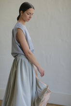 Load image into Gallery viewer, Silk Reversible Pleated Long Wrap Skirt | Celadon/Blush