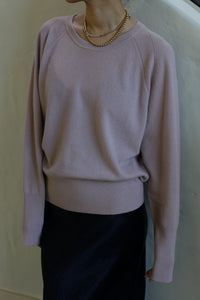 Raglan Crewneck Cashmere Sweater | Peony
