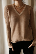Load image into Gallery viewer, Cashmere Ribbed V-Neck Sweater