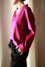 Load image into Gallery viewer, V-Neck Cashmere Pullover | Fuchsia