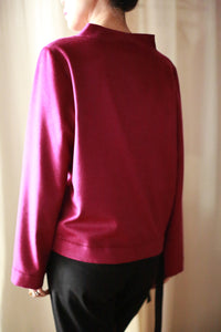 V-Neck Cashmere Pullover | Fuchsia