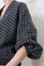 Load image into Gallery viewer, Cashmere House Cardi | Charcoal Houndstooth