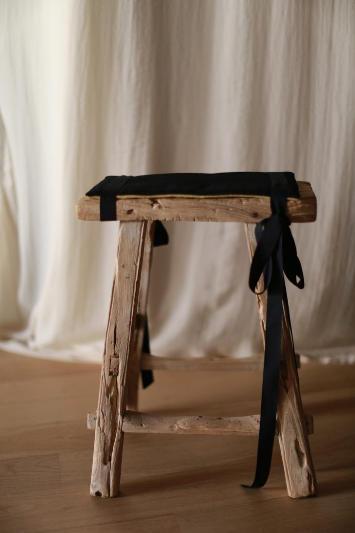 Antique Stool with Cashmere Pad
