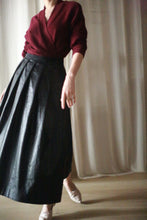 Load image into Gallery viewer, Waxed Linen Pleated Wrap Skirt
