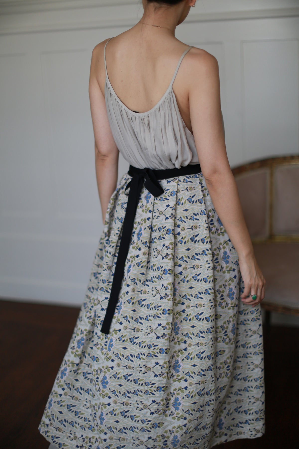 Lina Lapis Pleated Wrap Skirt