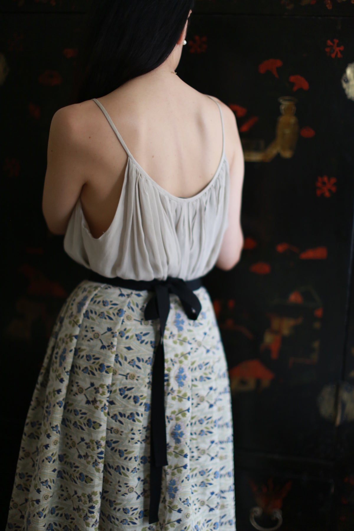Lina Lapis Pleated Wrap Skirt