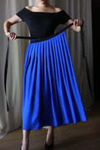 Load image into Gallery viewer, Georgette Pleated Wrap Skirt | Sapphire