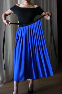 Georgette Pleated Wrap Skirt | Sapphire