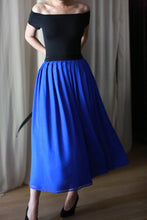 Load image into Gallery viewer, Georgette Pleated Wrap Skirt | Sapphire