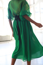 Load image into Gallery viewer, Georgette Pleated Wrap Skirt | Emerald