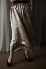 Load image into Gallery viewer, Charmeuse Pleated Wrap Skirt | Ivory Polkadot