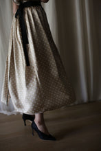 Load image into Gallery viewer, Charmeuse Pleated Wrap Skirt | Ivory Polkadot