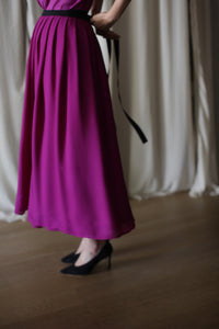 Georgette Pleated Wrap Skirt | Fuchsia