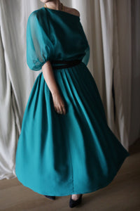 Georgette Pleated Wrap Skirt | Royal Jade