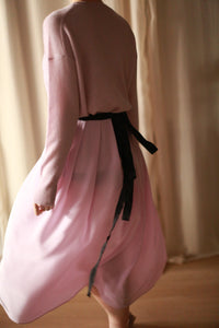 Silk Pleated Wrap Skirt